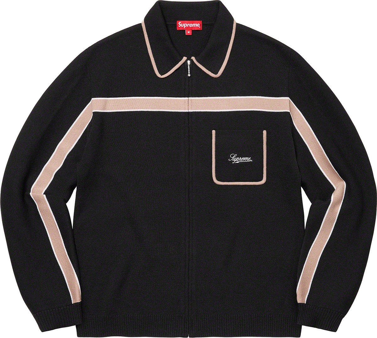 Chest Stripe Zip Up Cardigan view 9